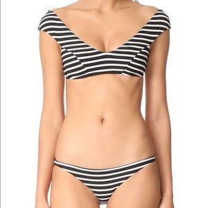 Vitamin A Capri Bikini Top & Luciana Bottom in Black & White Marin Stripe